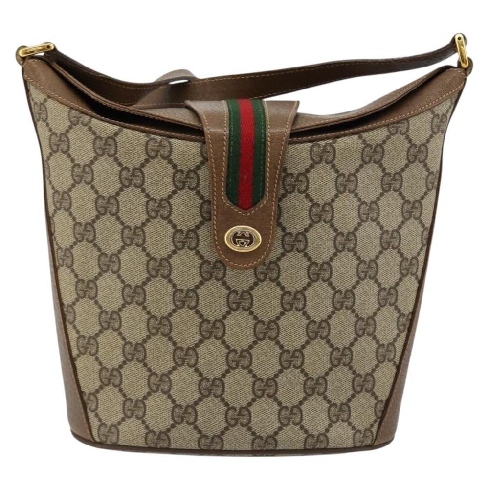 Gucci GG Supreme Web Shoulder Bag 904 Beige